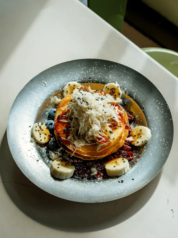 Salted Tahini Caramel Pancakes