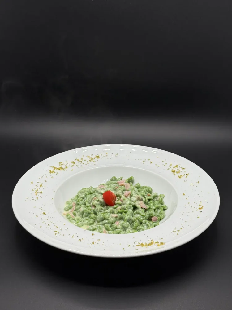 Homemade spinach spaetzle